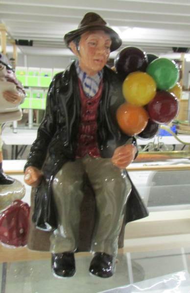 3 Royal Doulton figures being Balloon Man, Town Crier and Shore Leave, all in good condition,. - Image 4 of 4