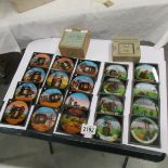 2 sets of coloured magic lantern slides entitled Tale of a Tub and Tiger and Tub.