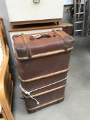 A vintage travel trunk