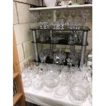 A large quantity of glass and crystal