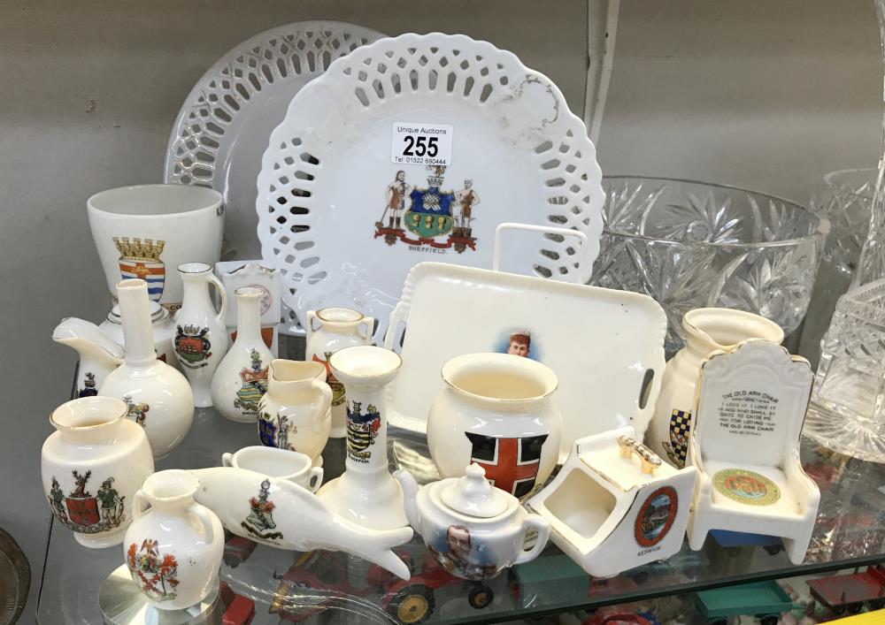 A quantity of crested china including Arcadian, Goss etc.