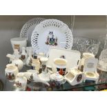 A quantity of crested china including Arcadian, Goss etc.