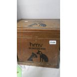 An HMV record storage box.