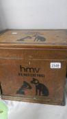 An HMV record storage box.