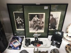 12 items of Elvis Presley memoriablia including The Kings hair with certificate, photos,