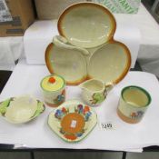 6 items of Clarice Cliff pottery.