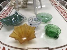 5 art glass bowls