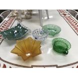 5 art glass bowls