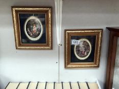 2 gilt framed classical prints Evening and Morning