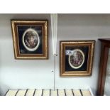 2 gilt framed classical prints Evening and Morning