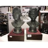 A pair of Royal Doulton busts of Elizabeth II and Prince Philip commemorating their Silver Wedding