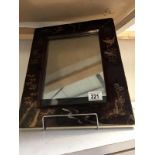 A small mirror in lacquered frame A/F