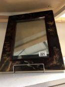 A small mirror in lacquered frame A/F