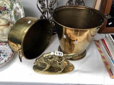 A vintage brass bucket,