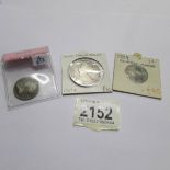 A Queen Anne 1707 half crown and 2 Queen Anne 1709 1/-.