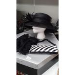 A House of Fraser ladies black hat, scarf,