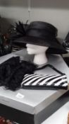 A House of Fraser ladies black hat, scarf,