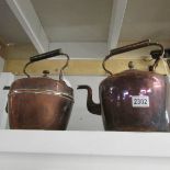 2 Victorian copper kettles.
