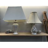 An Aynsley cottage garden table lamp and a St Michael lamp with shades