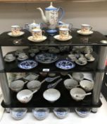 A mixed ceramic lot including Delft miniature tea set, blue and white china, decorative tea set etc.