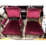 2 mahogany inlaid Edwardian chairs.