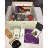 A large quantity of assorted costume jewellery and watches