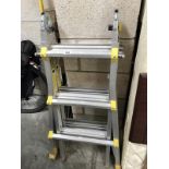 A folding aluminium extending ladder