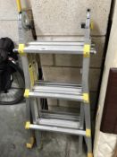 A folding aluminium extending ladder