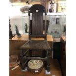 A Georgian oak hall chair A/F