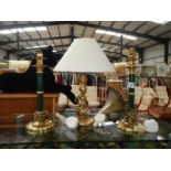 A pair of candlestick style table lamps and 1 other