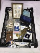 A quantity of RAF related items, badges, pilot's notes, buttons including King and Queen crowns,