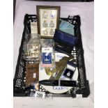 A quantity of RAF related items, badges, pilot's notes, buttons including King and Queen crowns,