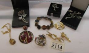 A mixed lot of brooches etc.