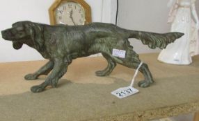 A spelter figure of an English Setter dog,.