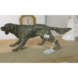 A spelter figure of an English Setter dog,.