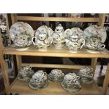 Approximately 39 pieces of Japanese egg shell china teaware