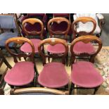 A set of 6 balloon back chairs