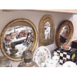 3 gilt framed mirrors including 1 made by 13 year old from Tangiers