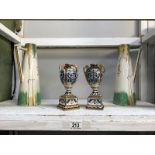 A pair of Noritake urn vases and a pair of Sudlows Burslem jugs