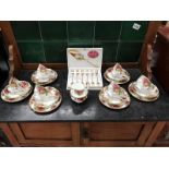 A Royal Albert Country Roses tea set and spoon set