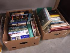 2 boxes of assorted books including porcelain, glassware, whisky, Baxter prints,