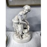 A 19th Century Parian ware figure of a lady at a well A/F