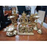 A quantity of Indian brass ornaments including Ganesh