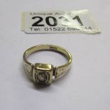 An 18ct gold ring set old cut diamond, size L half.