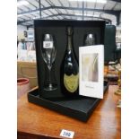 A boxed set of Dom Perignon Cuvee champagne 1995 and 2 Dom Perignon La Flute