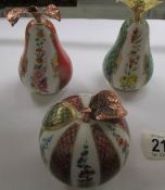3 boxed Royal Worcester candle snuffers.