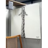 A limited edition lithograph of a giraffe 39/195