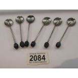 6 silver coffee bean spoons.
