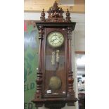 A mahogany cased double weight wall clock.