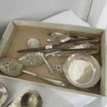 A good lot of silver plate cutlery including cake slices, berry spoons etc.